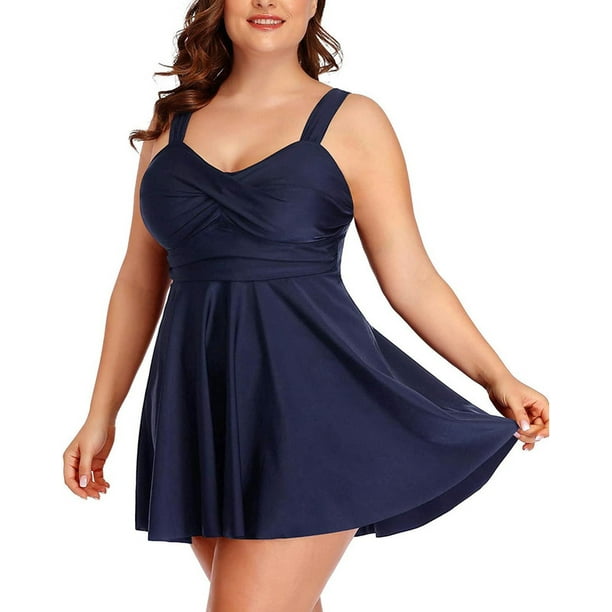 Inadays Two Piece Plus Size Tankini Swimsuits for Women Flowy Bathing