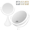thumbnail image 4 of 10X Lighted Magnifying Makeup Mirror, Double Sided Makeup Mirror with 10X/1X Magnification, 360°Rotation, 3 Colors Brightness Adjustable Vanity Mirror with 64 LEDs, 4 of 9