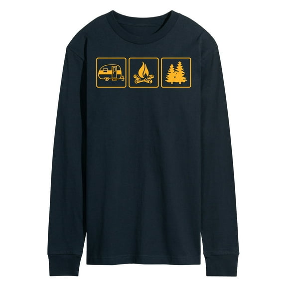 Instant Message - Camping Panels - Men's Long Sleeve T-Shirt