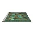 thumbnail image 2 of Ahgly Company Machine Washable Indoor Rectangle Abstract Turquoise Blue Contemporary Area Rugs, 2' x 4', 2 of 4