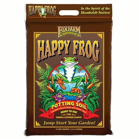 FoxFarm Happy Frog Nutrient Rich Rapid Growth Potting Soil, 12 quart | (Best Topsoil For Lawn Repair)