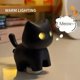 thumbnail image 3 of Llavero con luz nocturna de gato negro, bola de presión brillante, mini juguete sensorial con sonido y luz LED para adultos amantes de los gatos., 3 of 8