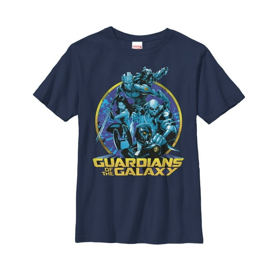 Boy's Marvel Guardians of the Galaxy Defend Graphic Tee Navy Blue Small