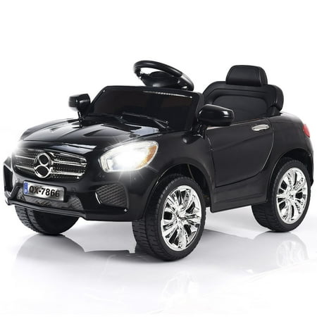 Riding Heel - Costway 6V Kids Ride On Car RC Remote Control Battery Powered w/ LED Lights MP3 Red/Black