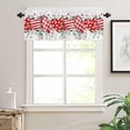 thumbnail image 3 of Valentines Birthday Gifts Window Curtain Kitchen Valance for Living Room Valentines Day Red Love Eucalyptus Leaves Romantic Roses Farmhouse Rod Pocket Curtain Valance 1 Panel 54x18 Inch, 3 of 6