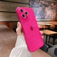 thumbnail image 5 of Compatible with iPhone 11 Pro Max Case 6.5 inch, Cute Neon Bright Color with Bling Glitter Diamond Camera Protector, Clear Crystal Phone Case Shockproof Sparkle Len for Women Girls-Hot Pink, 5 of 12