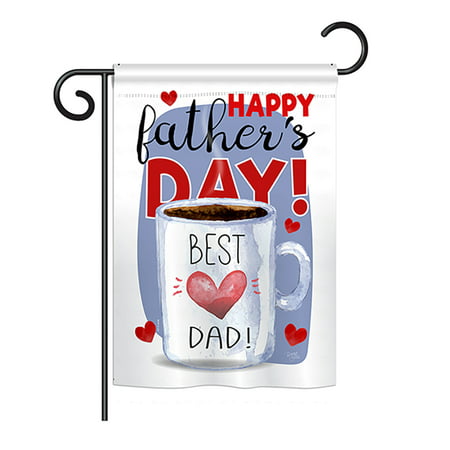 Breeze Decor - Happy Best Dad Day Summer - Seasonal Father's Day Impressions Decorative Vertical Garden Flag 13