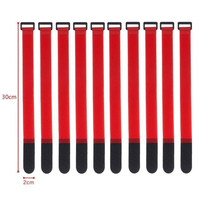 Magic Tape 10 Pcs Sangles en Nylon Réutilisables à Crochet Boucle Couleur Inversée Bande de Fixation Auto-Adhésive Attaches de Câble Enveloppement Ensemble Attaches Fixes 1500766-Longueur 30cn Largeur 2cm