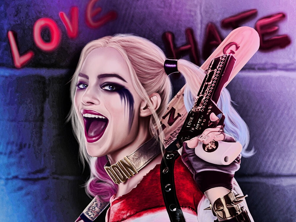 Harley Quinn Canvas Wall Art Print Artwork Design-Suicide Squad 