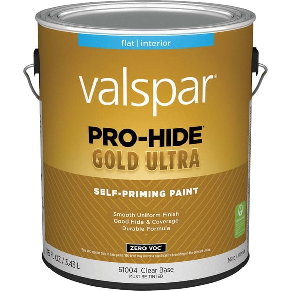 Valspar 61004 Clear Base Pro-Hide Gold Ultra Interior Super One Coat Primer, Flat, 1 Gallon