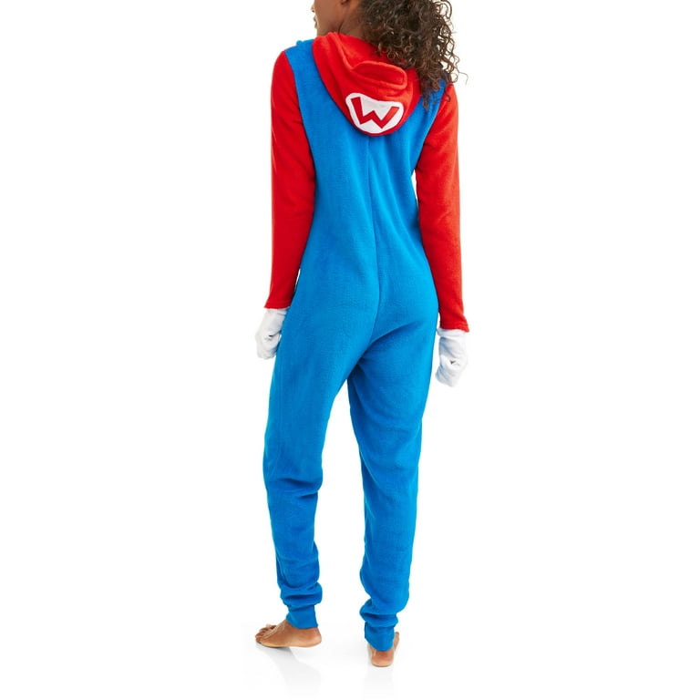 Super Mario Women s Sleepwear Adult Costume Union Suit Walmart