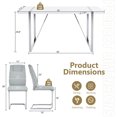 thumbnail image 6 of JUFU Modern Dining Table Set for 4, 55" White Dining Table and 4 Upholstered PU Leather Chairs with Silver Metal Legs, Ideal for Kitchen and Dining Room, 6 of 10