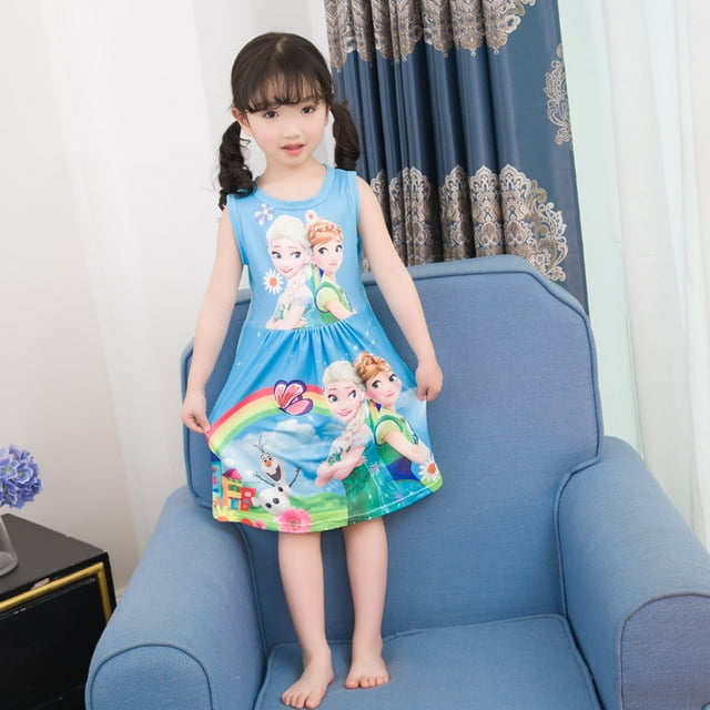 Chemises de Nuit de Princesse pour Petites Filles, Manches Courtes, Pyjama, Robe de Nuit