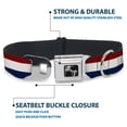 thumbnail image 4 of Buckle-Down Pet Collar, Dog Collar Metal Seatbelt Buckle, Stripes Red White Blue, 9.5 to 13 Inches 1.0 Inch Wide, 4 of 8