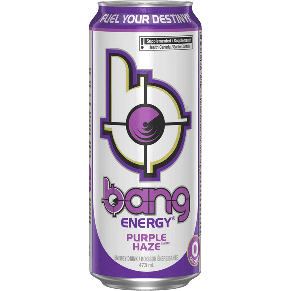 BANG ENERGY PURPLE HAZE, With 0 calories and 0 sugar, we never sacrifice the result you expect for the great taste you deserve. When life puts you to the test, don't settle for second best. Grab a Bang Energy and Fuel Your Destiny.