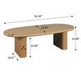 thumbnail image 6 of Noble House 51" Modern Coffee Table with Tapered Top and Rounded Edges, Spacious Natural Timber Table for Living Room, Easy Assembly, Natural Wood, 6 of 7