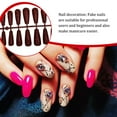 thumbnail image 2 of 24 Pieces False Nails Glitter Shimmering Powder Full Cover Artificial Nail Tips Simple Operation Fingernail Decal DIY Accessory dark red, 2 of 7