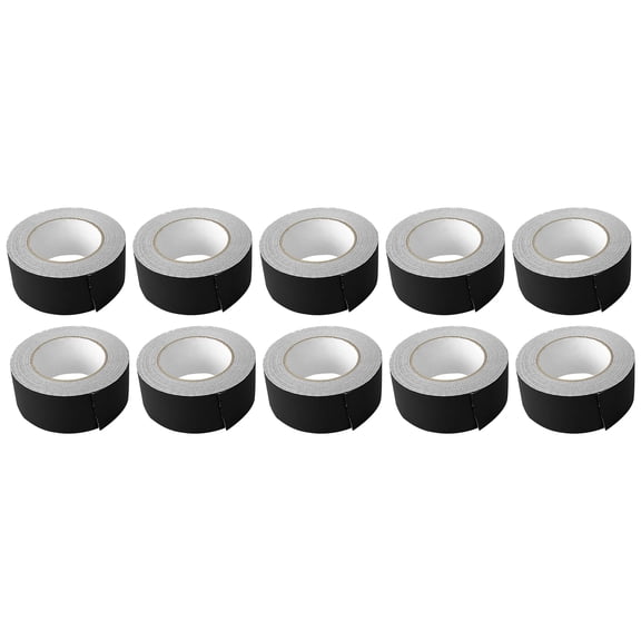 (10) Rolls Rockville Pro Audio/Stage Wire ROCK GAFF Black Gaffers Tape 2"x100 Ft