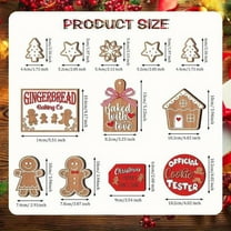 12pcs Christmas Tiered Tray Decor Set - Wooden Tray with Gingerbread, Snowman & Santa Signs, Holiday Home Kitchen Display Essentials for Table Decor, Christmas Gifts & Party Favors