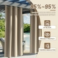 thumbnail image 3 of AMGO Brown Outdoor Patio Curtain - Waterproof, 54 W x 108 L inch, 1 Panel - Weatherproof Privacy for Porch, Deck & Backyard, 3 of 8