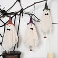 thumbnail image 3 of 1PCS Halloween Hanging Ghosts with Purple Witch Hat Decorations, 3 of 5