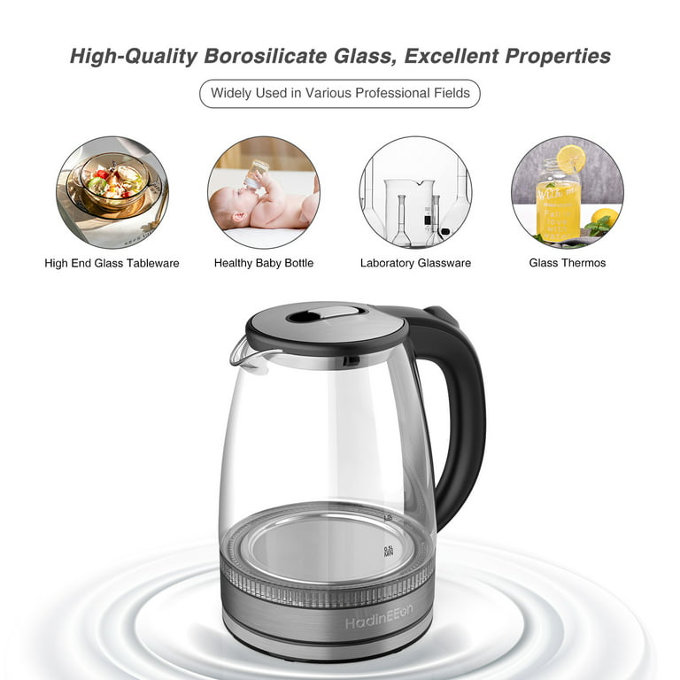 AICOOK Electric Tea Kettle, Electric Kettle Temperature Control with 9  Presets, 2Hr Keep Warm, Removable Tea Infuser, Stainless Steel Glass  Boiler, BPA Free, 1.7L