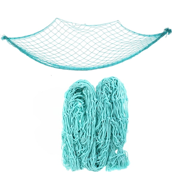 Fish Net Decorations for Party, 79 x 39in Natural Cotton Fish Net Party Decorations for Pirate Party, Luau Tropical Nautical Beach Table Cover, Nautical Themed Cotton Fishnet Party Accessory, Beige