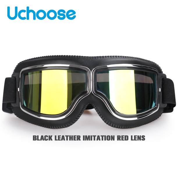Gafas para casco de motocicleta a prueba de viento, gafas protectoras de seguridad de cuero antideslumbrantes para Motocross, gafas Steampunk para campo traviesa, fáciles de llevar