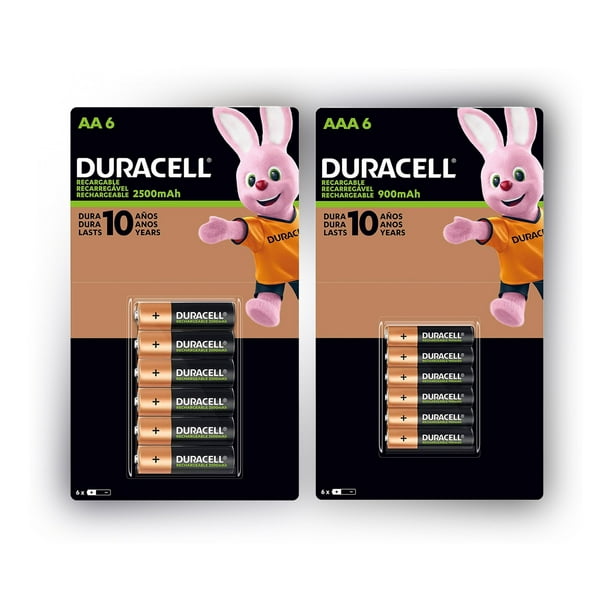 Pilas Recargables Duracell 6 AA 2500mAh + 6 AAA 900mAh 1.2v