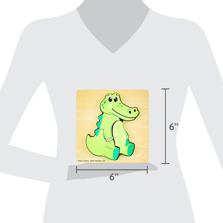 Spark Create Imagine 4-Piece Wooden Crocodile Mini Puzzle