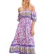 thumbnail image 2 of Txlixc Vestido bohemio de verano para mujer, falda de pastel de una pieza estilo bohemio con estampado floral en el pecho de manga corta Txlixc  Estilo de ocio, 2 of 5