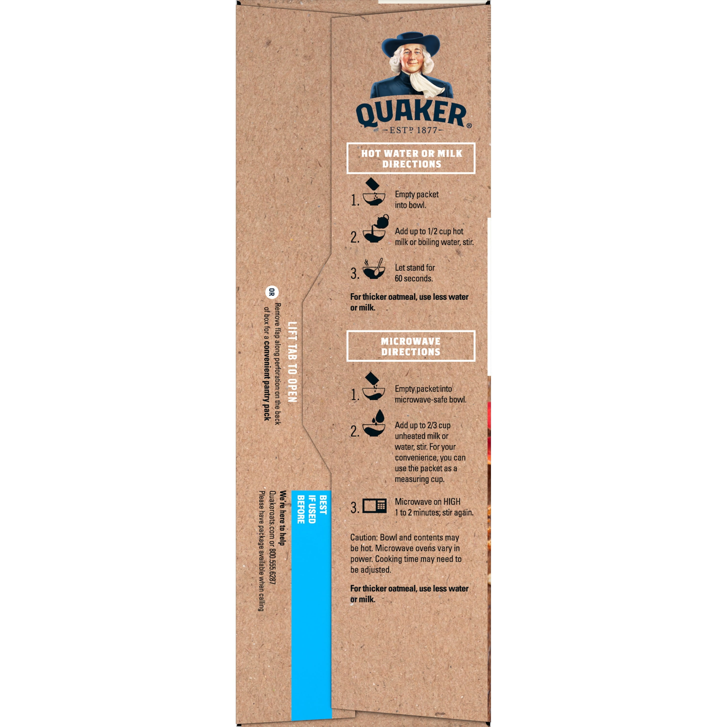 Quaker Instant Oatmeal, Organic Variety, 3 Flavor Variety Pack, 8 Packets