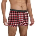 thumbnail image 5 of Men's Boxer Briefs, red black buffalo plaid Soft Comfy Mens Underwear Boxer Briefs Breathable With Widen Waist, 5 of 7