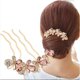 thumbnail image 2 of Bow, hair comb (four teeth - champagne butterfly comb), 2 of 3