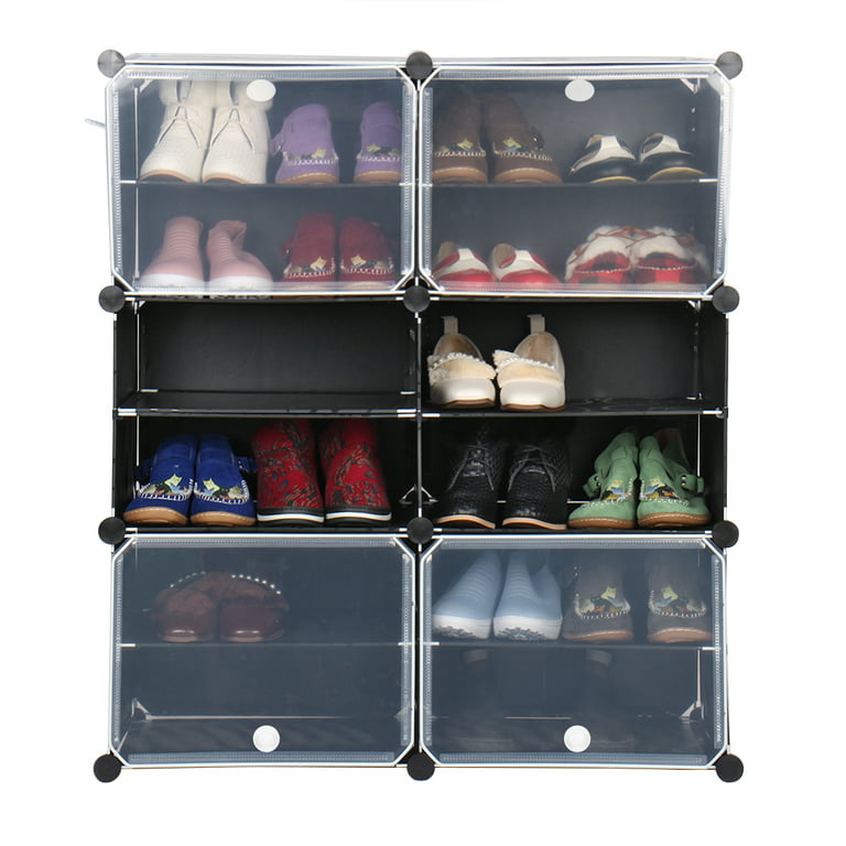 6 Tiers Shoe Rack with Dustproof Cover, Closet Shoe Storage Organizer Shoe  Cabinet Box, DIY Shoe Rack Modular Organizer Plastic Cabinet for Bedroom,  Closet, Entryway, Dorm Room 