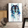 thumbnail image 2 of Cuadro Decorativo Lobo Cara Acuarela Canvas Listo Para Colgar 40x60cm Jungle Art Impresion Tela Arte, 2 of 8