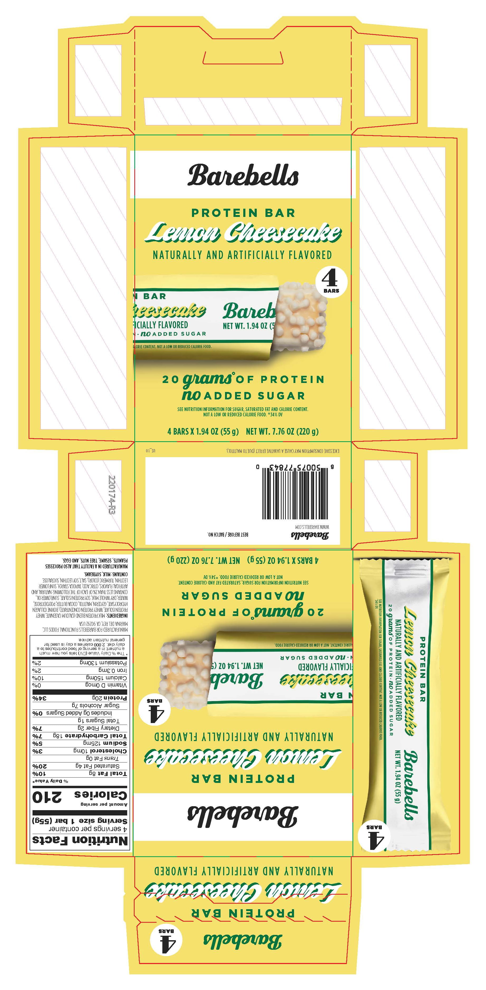 Barebells Bars Lemon Cheesecake 55g 4-pack