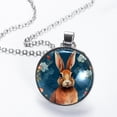 thumbnail image 2 of Rabbit Elegant Glass Circular Pendant Necklace - Women's Jewelry, 2 of 5
