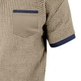 thumbnail image 4 of Kalauyu Men's Short Sleeve Waffle Shirts Quarter-Zip Casual Mock Neck Basic Designed Cotton Shirts Summer Tops, 4 of 5