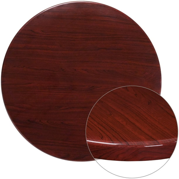 Flash Furniture 36'' Round Resin Mahogany Table Top