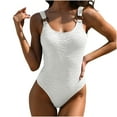 thumbnail image 4 of zanvin Womens One Piece Swimsuit Tummy Control Slimming Bathing Suits V Swimwear,White,XL, 4 of 6