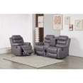thumbnail image 5 of Kingway Faux Leather Manual Reclining Sofa Set – Two-Piece Home Theater Seating, 5 of 5