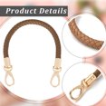 thumbnail image 4 of 1set 2Pcs Round PU Leather Bag Straps Bag Handles with Alloy Clasps Bag Replacement Accessories Light Gold Peru 41.5x1cm, 4 of 8