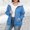 Blue, variant on Women's Mid-Length Zip-Up Jacket Long Sleeve Solid Color Casual Outerwear for Fall Coffee Runs and Weekend City Strolls,Lightweight Layering Coat for Commuting and Outdoor Errands