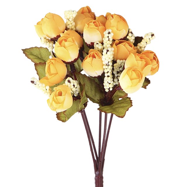 Flor Artificial falsa, Mini capullo de té rosa, simulación de flor rosa, capullo de perla para decoración de arreglo de flor de habitación