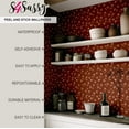 thumbnail image 4 of S4sassy Removable Nature-inspired Waterproof Wall Wrap, Textured Wallcover, Meadow Blossom Print Contact Paper for Wall, Cabinet, Dresser, Self Adhesive Vinyl Wallpaper Roll- Brown (25"x60" inch), 4 of 9