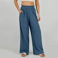 thumbnail image 5 of SNKSDGM Women's Plus Dress Pants Women Plus Size Red Womens Linen Pants with Pockets Plus Womens Daily Elastic Waist Workout Trousers Solid Long Pants Loose Casual Pockets Trousers, 5 of 8