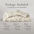 thumbnail image 3 of 3 Piece Tufted Duvet Cover Set, Boho Embroidery Shabb Bedding Set ,Beige, 3 of 6