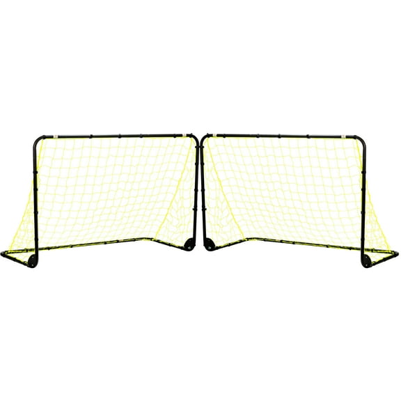 Franklin Sports 6' X 4' Black Folding Goal Value Bundle (Set of 2)