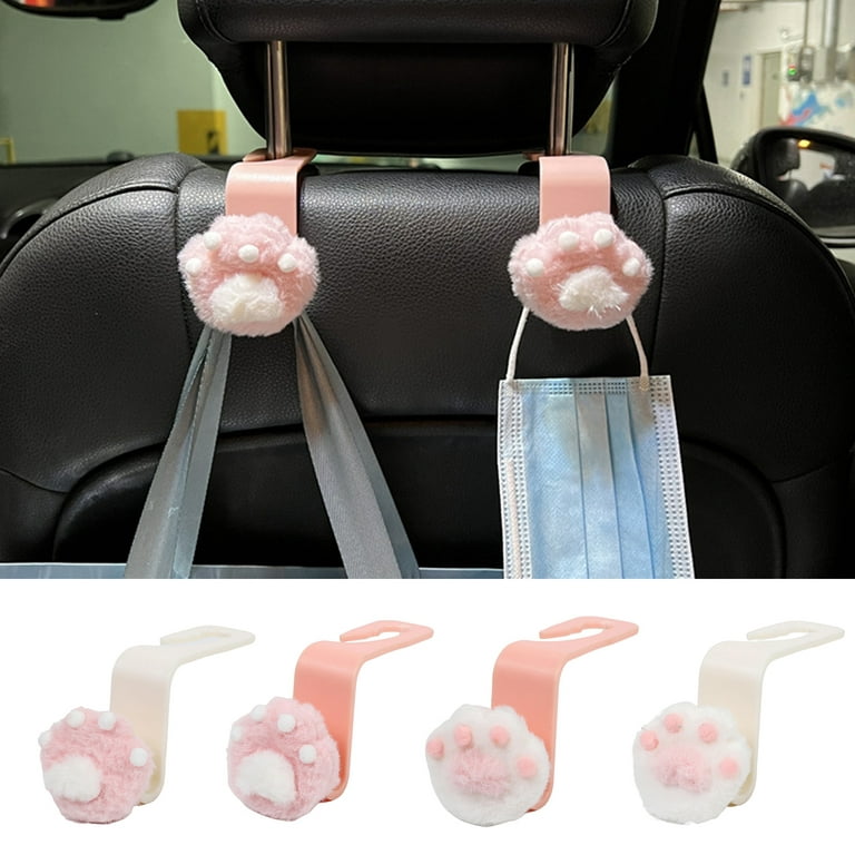 Kripyery Seat Back Hook Multifunction Punch-free Plush Cat Paw Headrest  Mount Hook Car Interior Accessories 